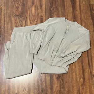 Nude color 2 pcs set knit wear